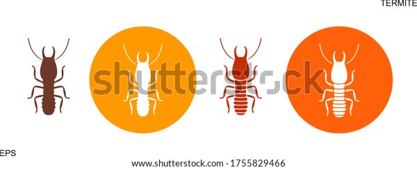 Termite\
danger sign. Isolated termite on white\
background