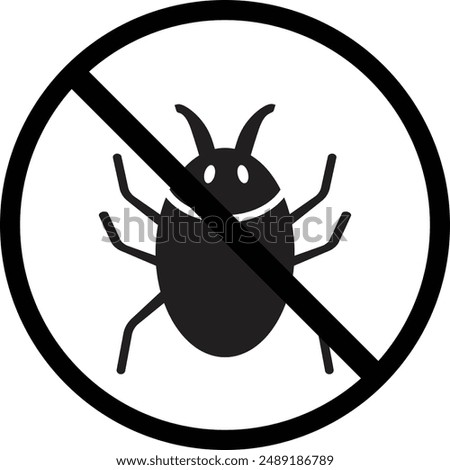 Termite Free icon, Termite Insect Prohibition Sign, Anti-termite red sign, no insect symbol