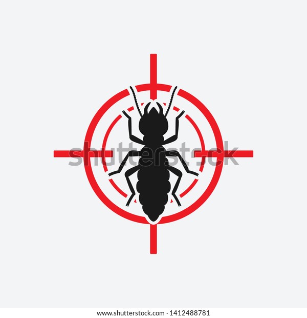 Termite Icon Red Target Insect Pest Stock Vector (Royalty Free ...