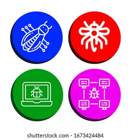 termite icon set. Collection of Bug, Mosquito icons