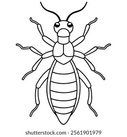 Termite insect flat vector illustration on white background