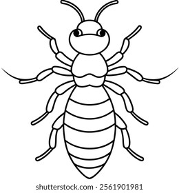 Termite insect flat vector illustration on white background