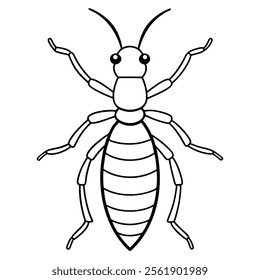 Termite insect flat vector illustration on white background