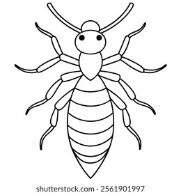 Termite insect flat vector illustration on white background