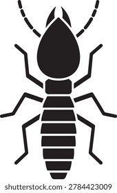 Termite insect icon vector, pest bug symbol, wood damage infestation critter.