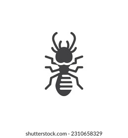 Termite insect vector icon. filled flat sign for mobile concept and web design. Ant insect glyph icon. Symbol, logo illustration. Vector graphics