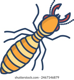 Termite linear color vector illustration