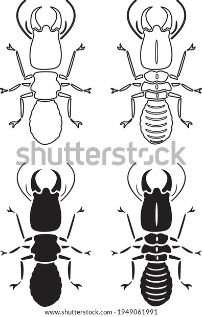 Termite on isolated whited\
background.Anti-termite red and blue icon on vector\
illustration