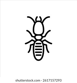 termite outline icon. pest black line illustration.
