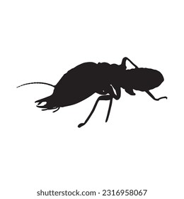 termite silhouette set collection isolated black on white background vector illustration