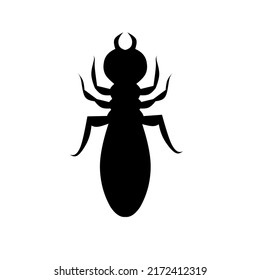 Termite silhouette vector illustration. With a white background.
