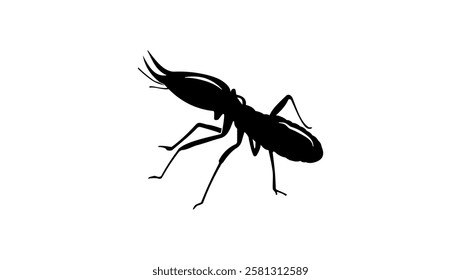 termite symbol, black isolated silhouette