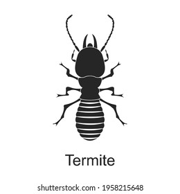 Termite vector black icon. Vector illustration pest insect termite on white background. Isolated black illustration icon of pest insect.