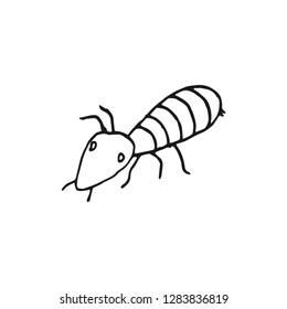 termite vector doodle sketch isolated on white background