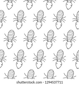 termite vector seamless pattern isolated on white background