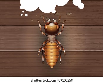 Termites gnawing wood, Vector