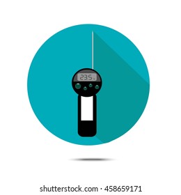 termometer celcius and fahrenheit mercury vector icon with shadow