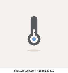 Termometer. Low temperatue. Color icon with shadow. Weather vector illustration