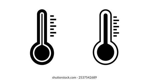 Termometer set icon on  white background