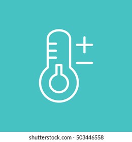 termometer temperature thin line outline icon white