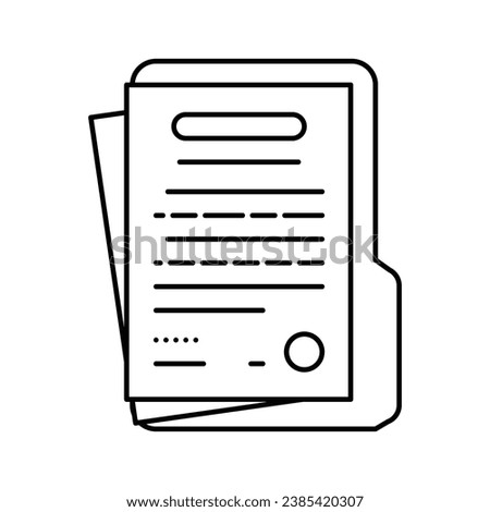 terms condition paper document line icon vector. terms condition paper document sign. isolated contour symbol black illustration