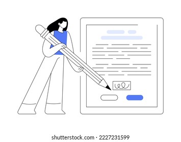 Terms and conditions abstract concept vector illustration. Legal notice, user terms and conditions, website menu bar, web element, information page, registration process, accept abstract metaphor.