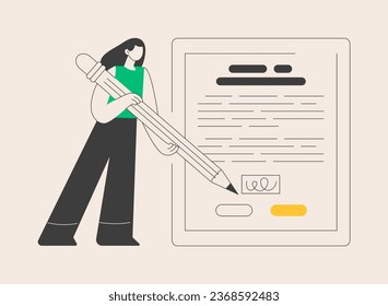 Terms and conditions abstract concept vector illustration. Legal notice, user terms and conditions, website menu bar, web element, information page, registration process, accept abstract metaphor.