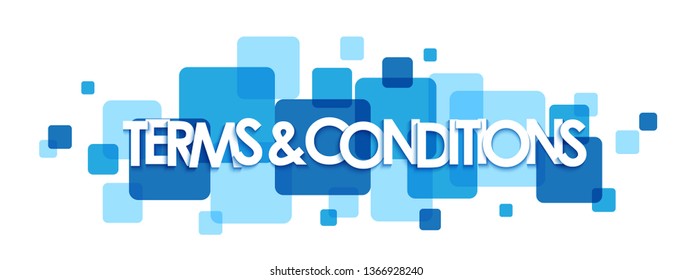 TERMS & CONDITIONS blue typography banner