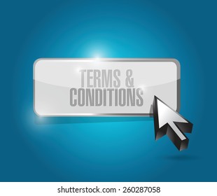 terms and conditions button illustration design over blue