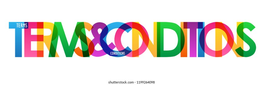 TERMS & CONDITIONS colorful letters banner