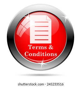 Terms and conditions icon. Internet button on white background. 