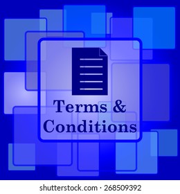 Terms and conditions icon. Internet button on abstract background. 
