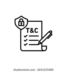 Terms and Conditions Icon outline set sign