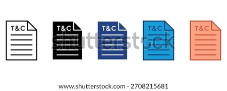 Terms Conditions Icon Set Multiple Style Collection