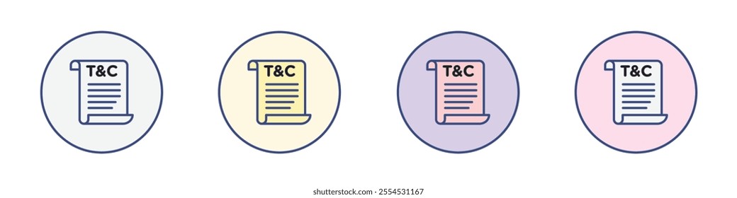 Terms and Conditions Icon Thin line flat illustration
