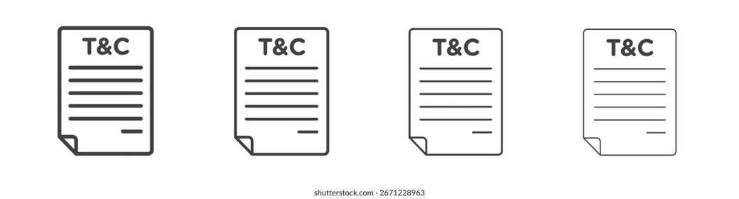 Terms and Conditions icon. Thin line icon for website design and development, app development.