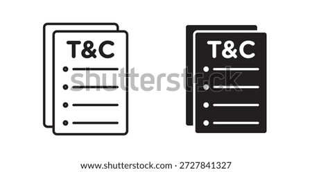 Terms and Conditions icons. Outline icons vector collection. flat illustrations