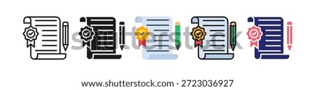 Terms And Conditions Multiple Style Icon Set Collection..