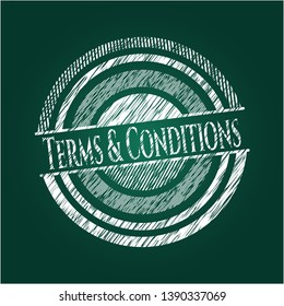 Terms & Conditions on chalkboard. Vector Illustration. Detailed.