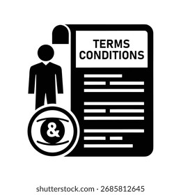 Terms and conditions page silhouette vector art illustration