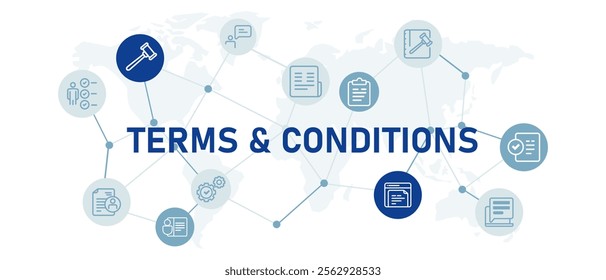 Terms and Conditions rule policy contract agreement with website user design concept with icon 