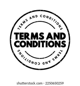 Terms And Conditions text stamp, concept background