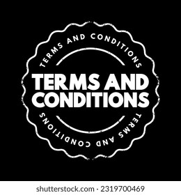 Sello de texto de términos y condiciones, fondo de concepto