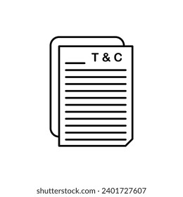 Terms and Conditions vector line icon illustration