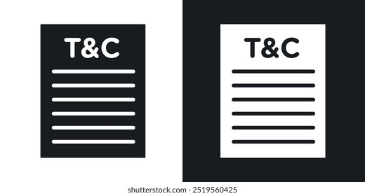 Terms and Conditionsline vector icon set in solid and outline style.