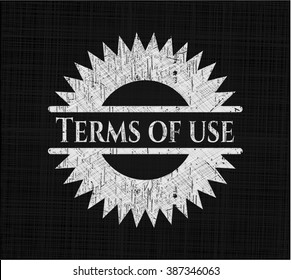 Terms of use chalk emblem, retro style, chalk or chalkboard texture