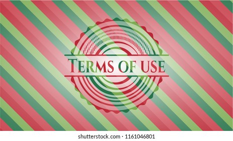 Terms of use christmas emblem.