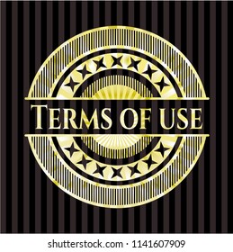Terms of use gold badge or emblem