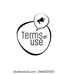 terms of use on white background