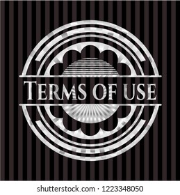 Terms of use silver badge or emblem